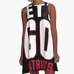 New England Football Fans, Go Patriots A-Line Dress