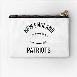NEW ENGLAND PATRIOTS BLACK PRINT FOOTBALL COLLECTION ZIPPER POUCH