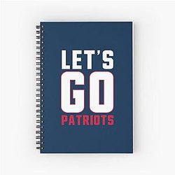 New England Football Fan Go Patriots Spiral Notebook