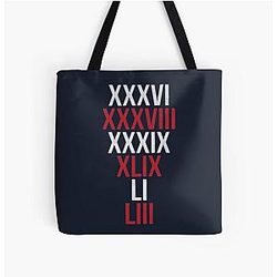 New England Patriots 6X Super Bowl Champions All Over Print Tote Bag