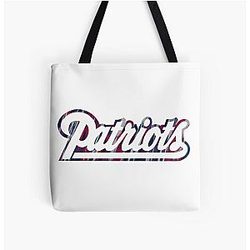 Patriots Cursive Brushstroke Background Tote Bag