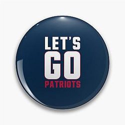 New England Football Fan Go Patriots Pin