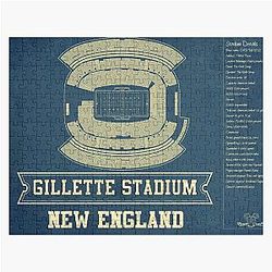 New England Patriots Gillette Stadium Seating Chart Vintage Jigsaw Puzzle