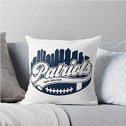 New England Patriots Football Throw Pillow