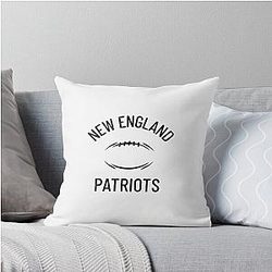 NEW ENGLAND PATRIOTS BLACK PRINT FOOTBALL COLLECTION THROW PILLOW