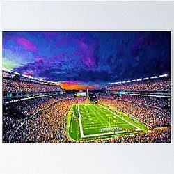 Patriots Gillette Stadium Foxborough Massachusetts New England Patriots Football Stadium Painting Poster