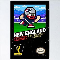 New England Patriots 8-bit Videogame Cartridge Poster