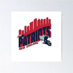 New England Patriots City Skyline Sticker Poster