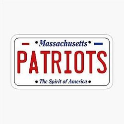 New England Patriots Massachusetts License Plate Sticker
