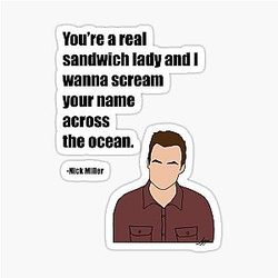 Nick from New Girl sandwich lady Sticker