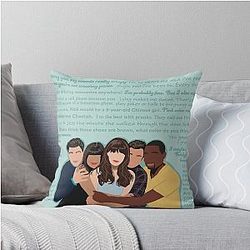 New Girl Cast Throw Pillow