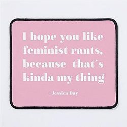 New Girl Feminist White Mouse Pad