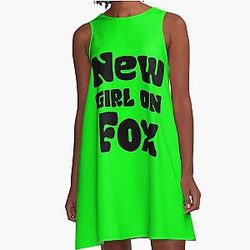 New Girl on Fox Green A-Line Dress