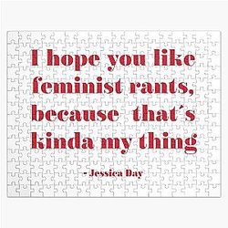 New girl feminist rants red Jigsaw Puzzle