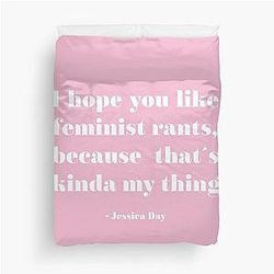 New girl feminist rants White Duvet Cover