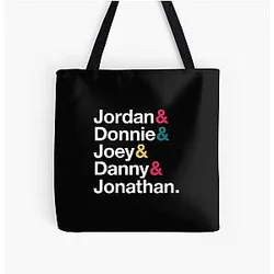 Nkotb Names in Style All Over Print Tote Bag