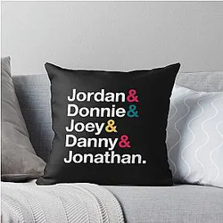 New Kids on the Block Names & Style Throw Pillow