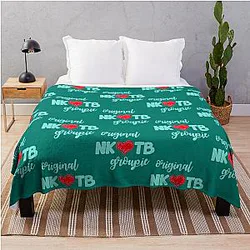 Funny Man NKOTB Kids New On Blue Awesome Music Fans Throw Blanket for the blocks on a shirt