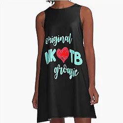 Funny Man Nkotb Kids On The Blue Awesome For Music Fans A-Line Blue Dress