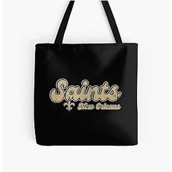 Art New Orleans Saints Over Print Tote Bag