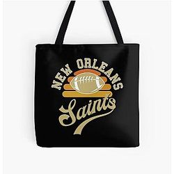 Art New Orleans Saints All Over Print Tote Bag
