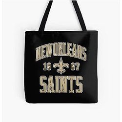 Art New Orleans Saints Over Print Tote Bag