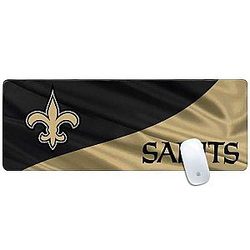Skinit Large Gaming Mouse Pad - Officially Licensed New Orleans Saints Design with Waterproof Non-Slip Rubber Base for Keyboard & Mouse 31.5" x 11.8" inches