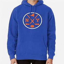 Retro New York Hockey Emblem Vintage NY Pullover Hoodie