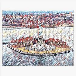 Statue of Liberty New York USA Impressionist Art Jigsaw Puzzle