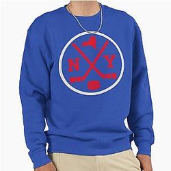 Retro NY Hockey Emblem Vintage New York Pullover Sweatshirt