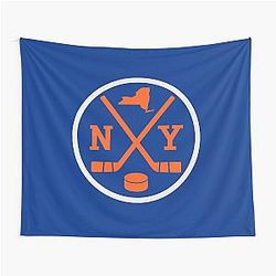 Retro New York Hockey Emblem Vintage NY Tapestry