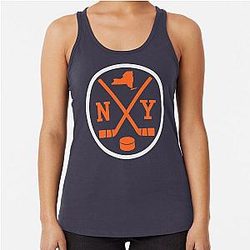Retro New York Hockey Emblem NY Racerback Tank Top