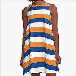 New York Flag Striped A-Line Dress