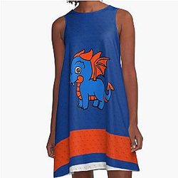 New York Islanders Cute Mascot A Line Dress