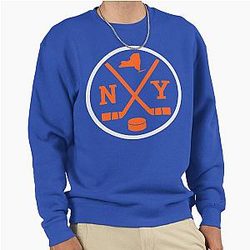 Retro New York Hockey Emblem Vintage NY Pullover Sweatshirt
