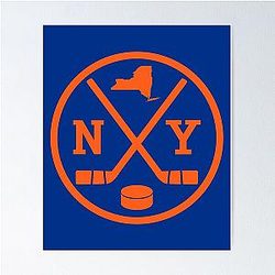 Retro New York Hockey Emblem Vintage NY Poster