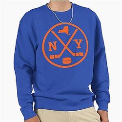 Retro New York Hockey Emblem Vintage NY Pullover Sweatshirt