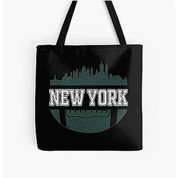 Retro Jets Football Fan Vintage New York City Skyline Tote Bag