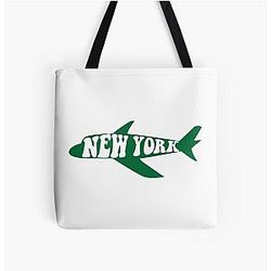 New York Jets Retro Logo All Over Print Tote Bag