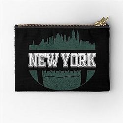 Retro Jets Football Fan New York City Skyline Zipper Pouch