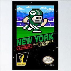 New York Jets 8-bit Videogame Cartridge Poster