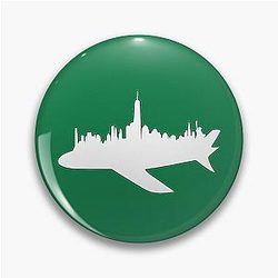 Jets New York Skyline Pin