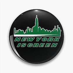 Jets New York Green Skyline Pin