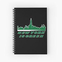 Jets New York Green Skyline Spiral Notebook