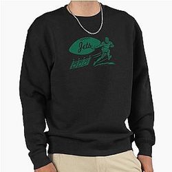 Vintage Football New York Jets Green Jets Logo Pullover Sweatshirt