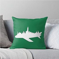 Jets New York Skyline Throw Pillow
