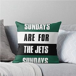 Sundays are for The Jets New York Football Fans Throw Pillow