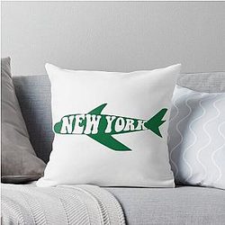New York Jets Retro Logo Throw Pillow