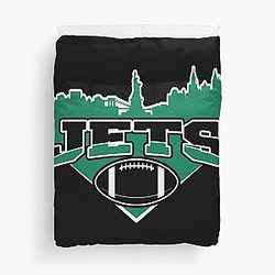 Jets Football Skyline Football Team Duvet Cover