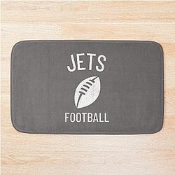 JETS FOOTBALL - WHITE PRINT - FOOTBALL SHAPE COLLECTION Bath Mat